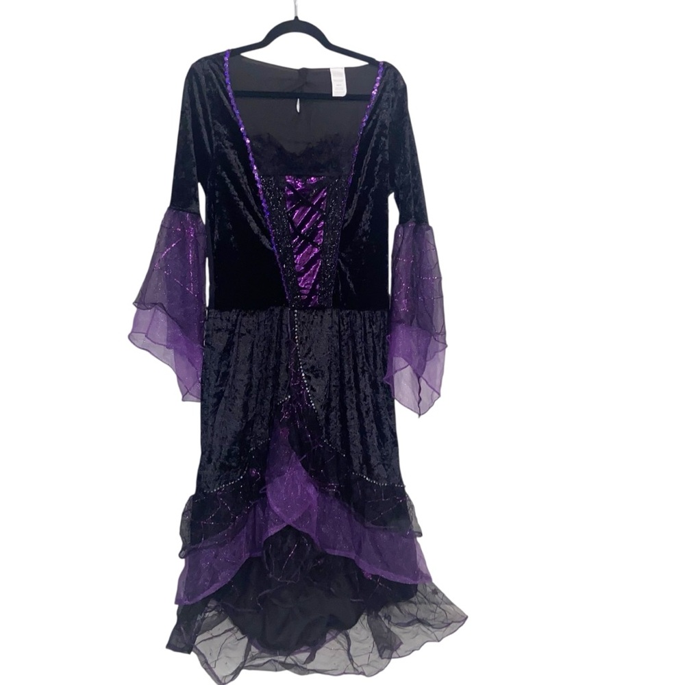 Halloween Costume Witch Dress Womens Med Velvet Goth Witchy Velvet Whimsigoth